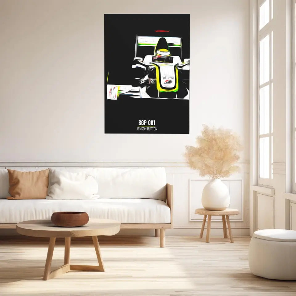 Affiche ou Tableau Brawn BGP 001 Jenson Button Formule 1