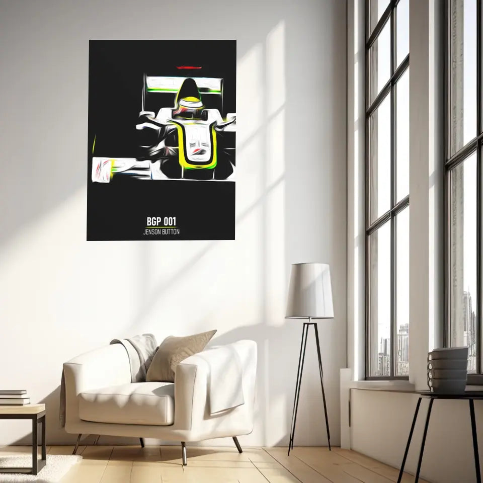 Affiche ou Tableau Brawn BGP 001 Jenson Button Formule 1