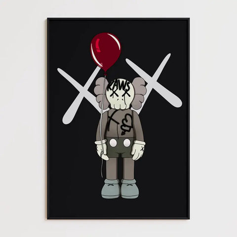 Affiche et Tableau Moderne KAWS Ballon rouge