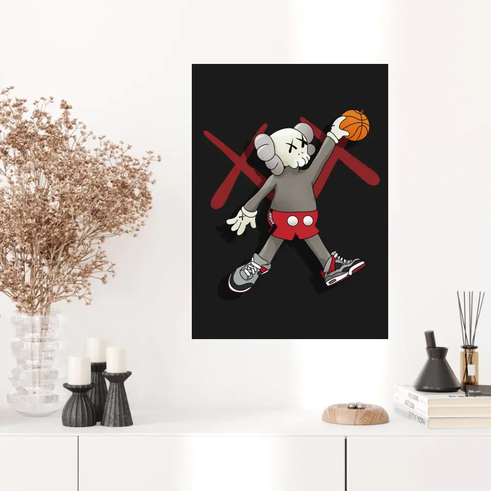 Affiche et Tableau Moderne Kaws basketball Jordan