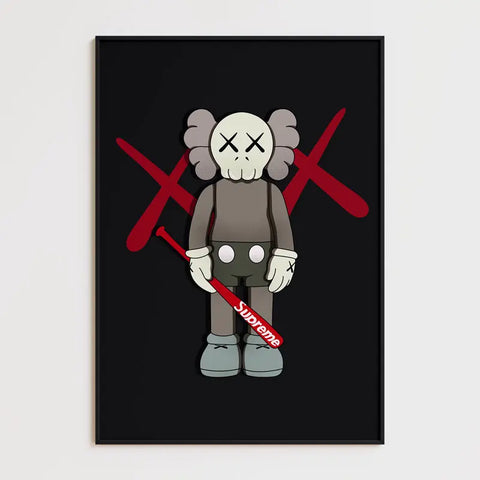 Affiche et Tableau Moderne KAWS baseball Supreme