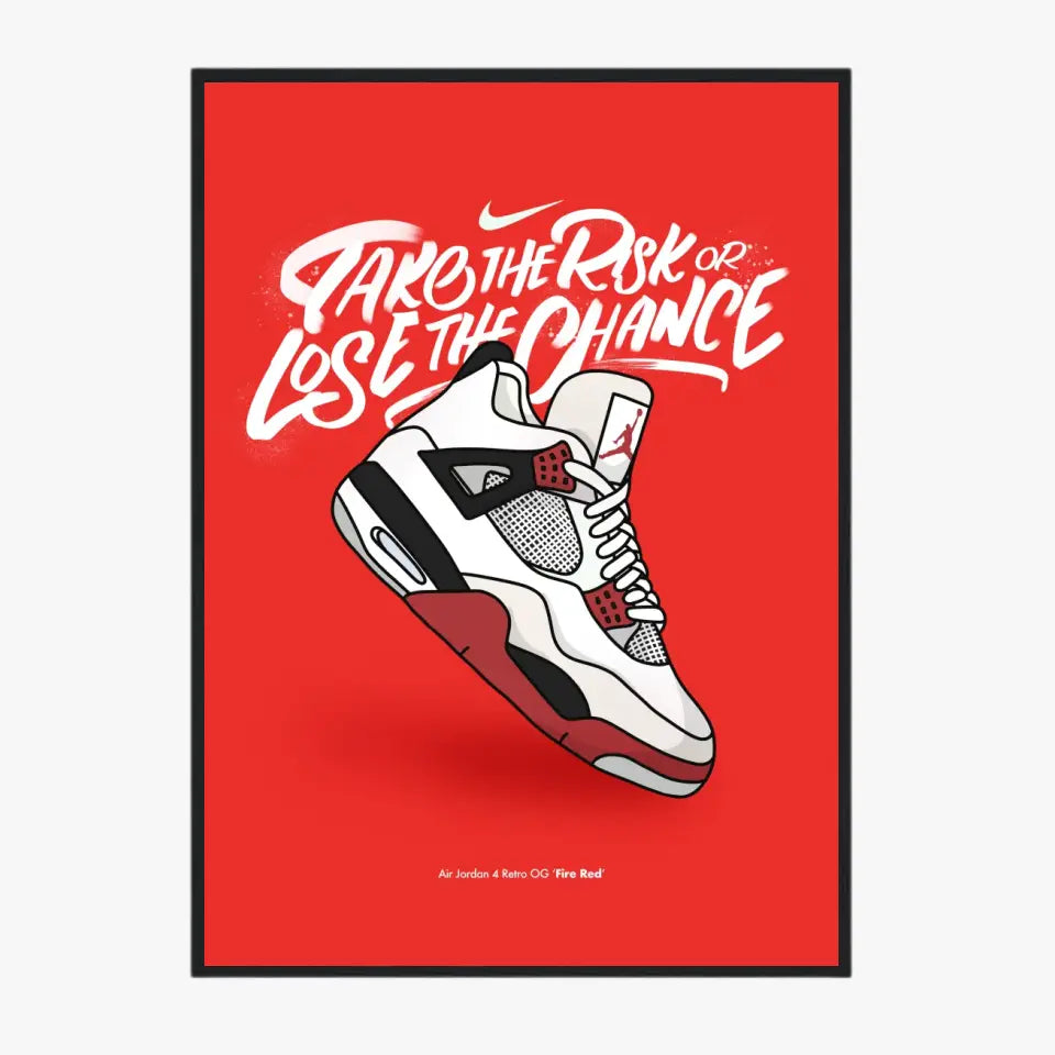 Affiche et Tableau Moderne Sneakers Nike Air Jordan 4 retro OG Fire Red