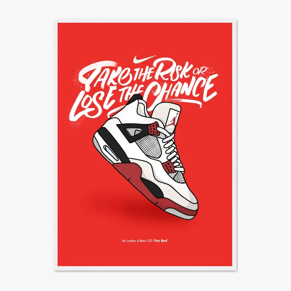 Affiche et Tableau Moderne Sneakers Nike Air Jordan 4 retro OG Fire Red