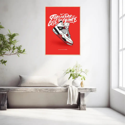 Affiche et Tableau Moderne Sneakers Nike Air Jordan 4 retro OG Fire Red