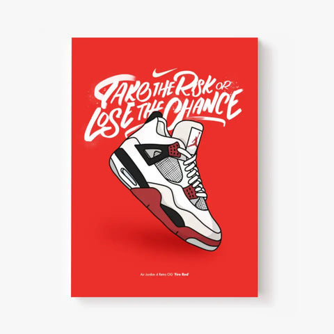 Affiche et Tableau Moderne Sneakers Nike Air Jordan 4 retro OG Fire Red