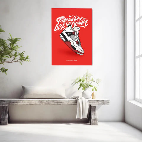 Affiche et Tableau Moderne Sneakers Nike Air Jordan 4 retro OG Fire Red