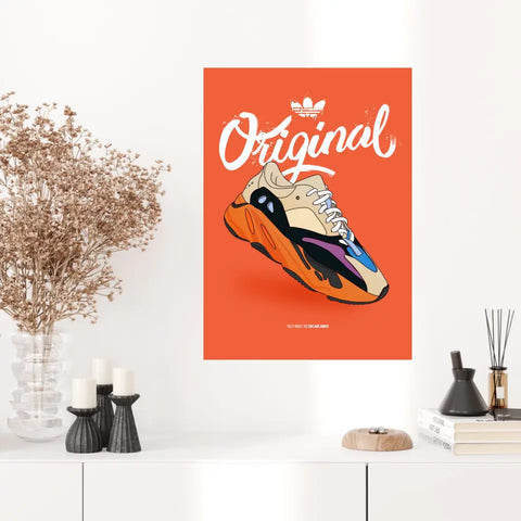 Affiche et Tableau Moderne Sneakers Adidas Yeezy Boost 700 enflame amber