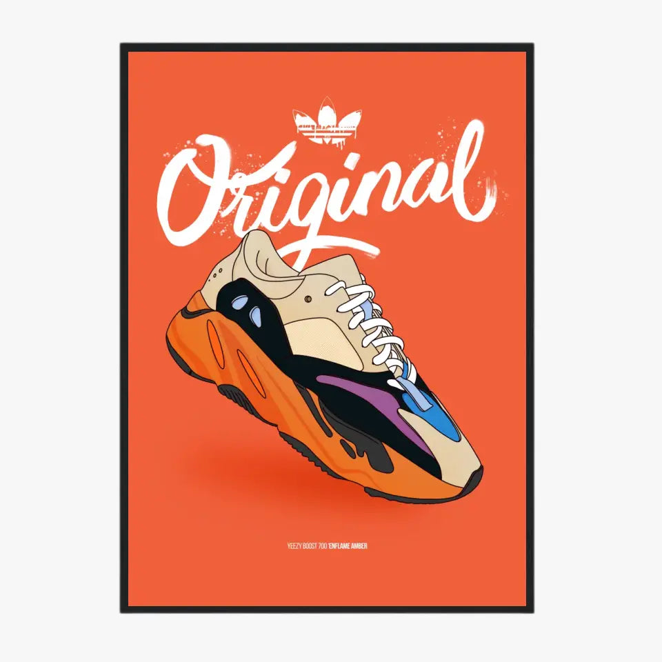 Affiche et Tableau Moderne Sneakers Adidas Yeezy Boost 700 enflame amber