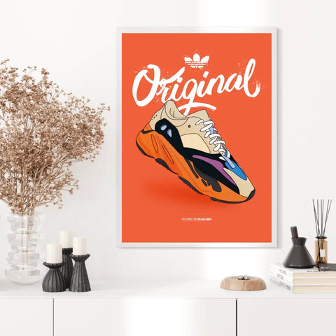 Affiche et Tableau Moderne Sneakers Adidas Yeezy Boost 700 enflame amber