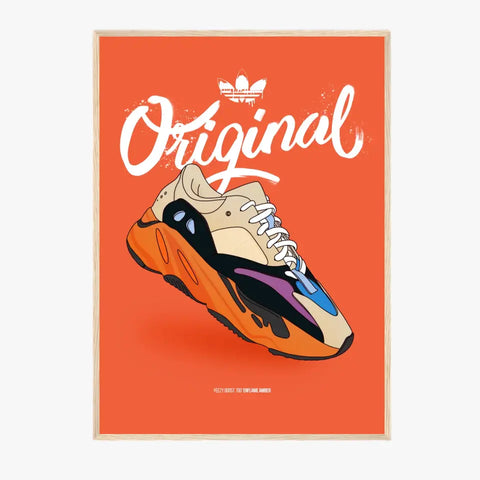 Affiche et Tableau Moderne Sneakers Adidas Yeezy Boost 700 enflame amber