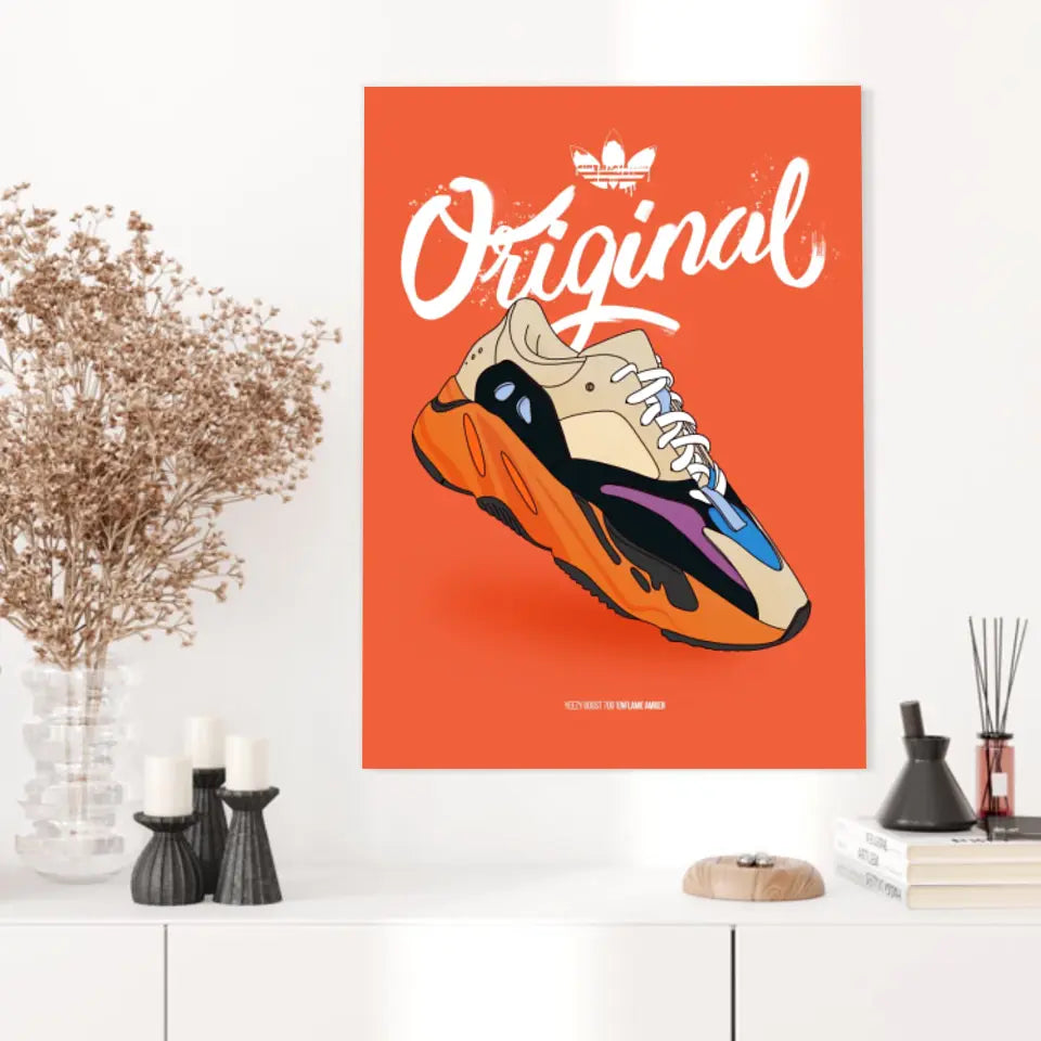 Affiche et Tableau Moderne Sneakers Adidas Yeezy Boost 700 enflame amber