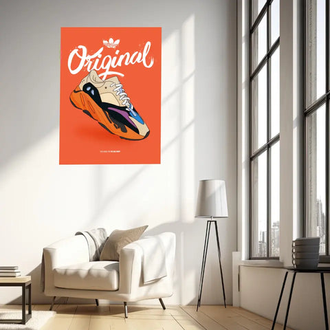 Affiche et Tableau Moderne Sneakers Adidas Yeezy Boost 700 enflame amber