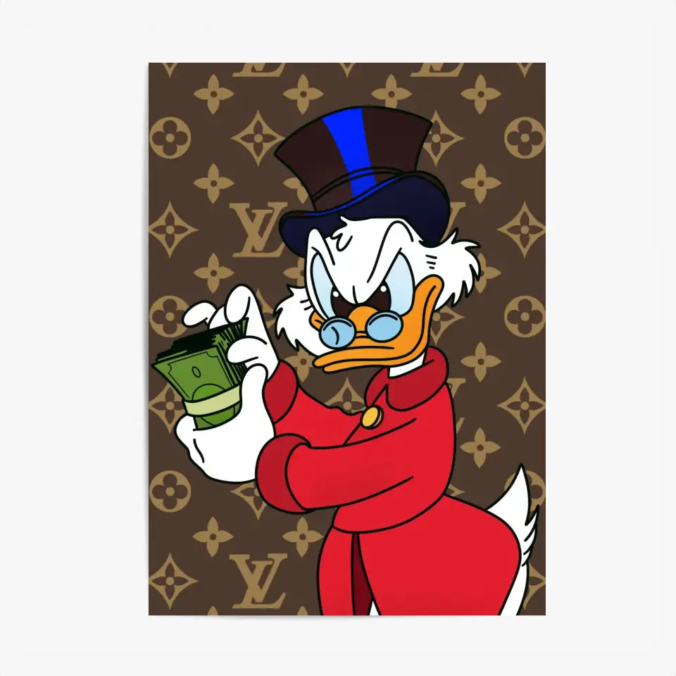 Affiche et Tableau Moderne Picsou Dollars Louis Vuitton