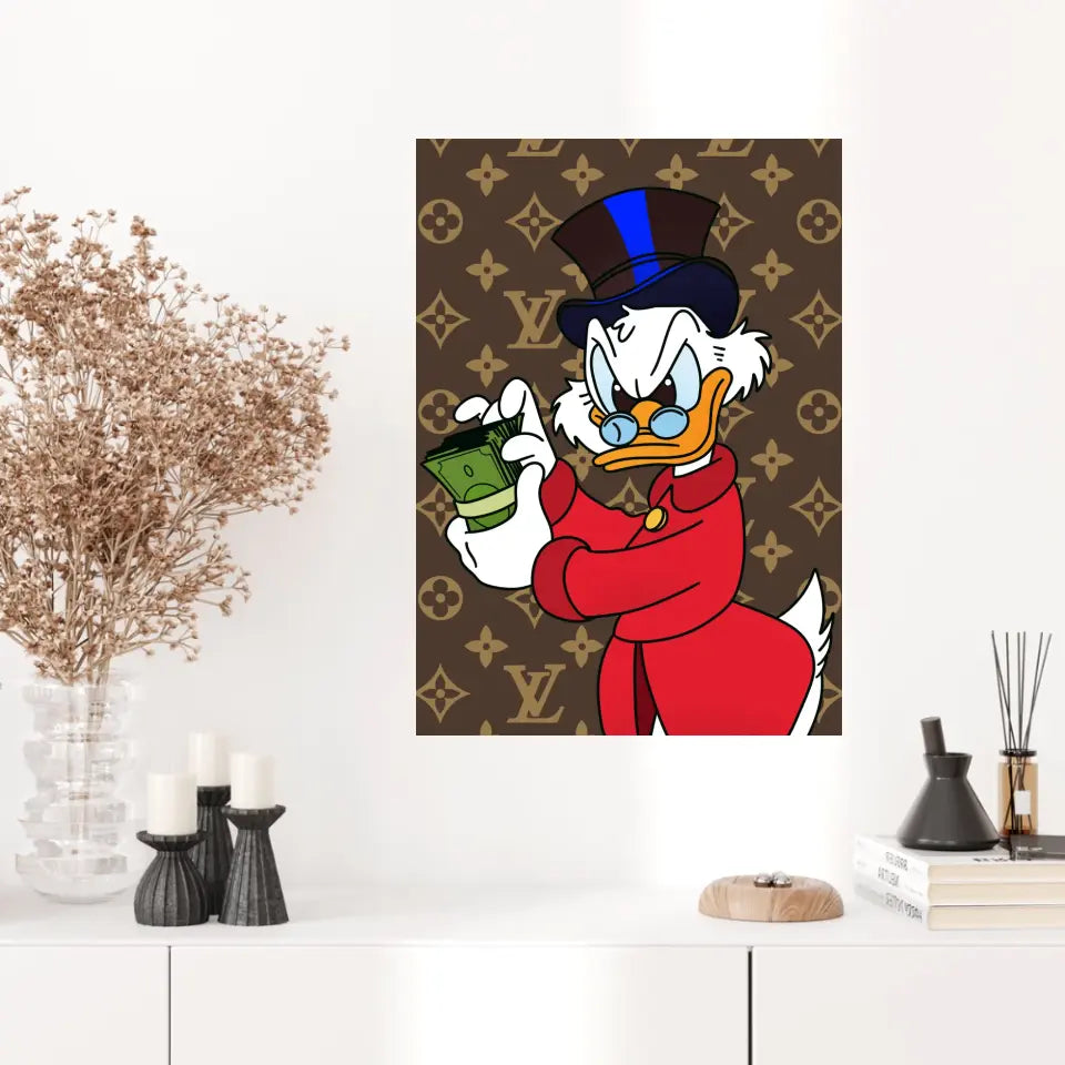 Affiche et Tableau Moderne Picsou Dollars Louis Vuitton