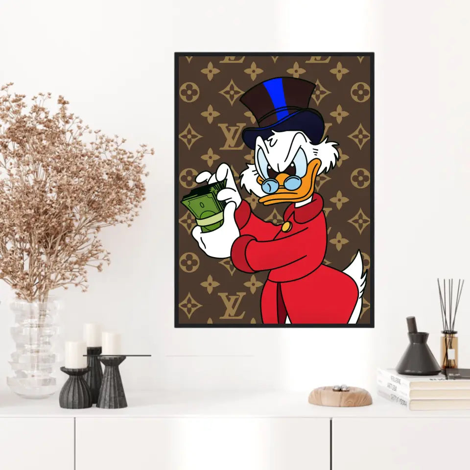 Affiche et Tableau Moderne Picsou Dollars Louis Vuitton