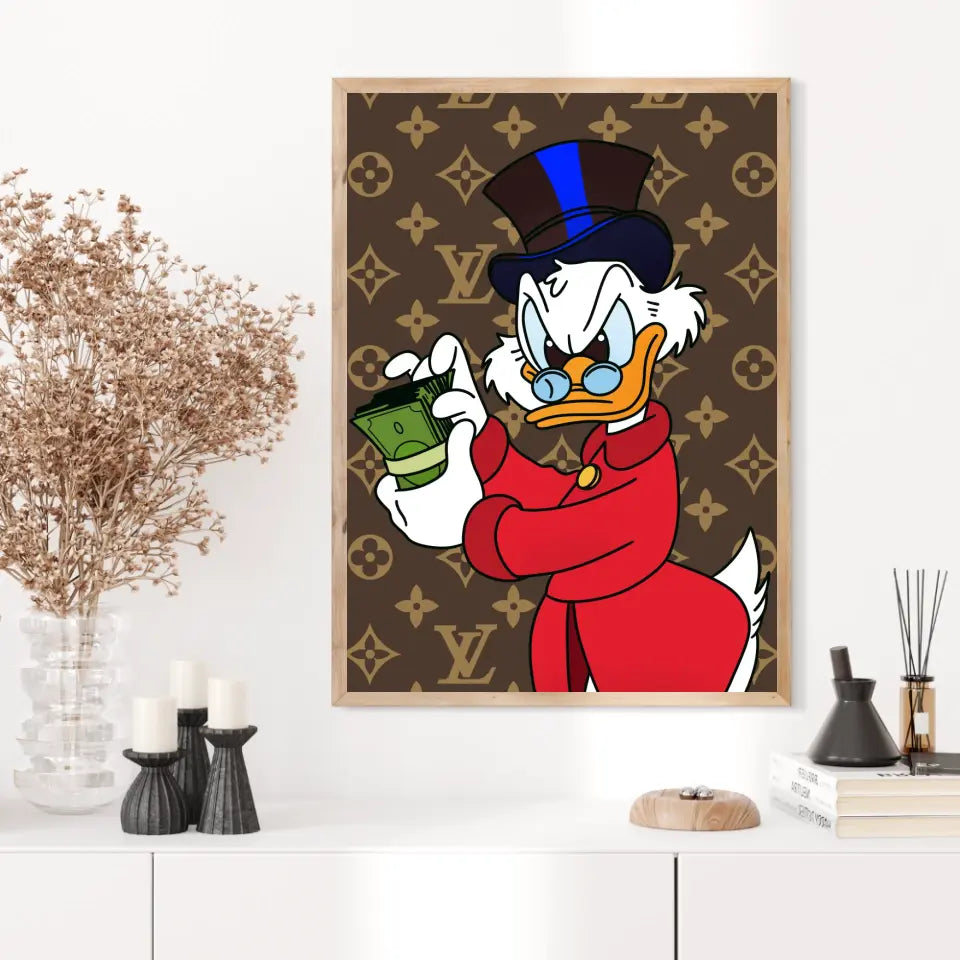 Affiche et Tableau Moderne Picsou Dollars Louis Vuitton