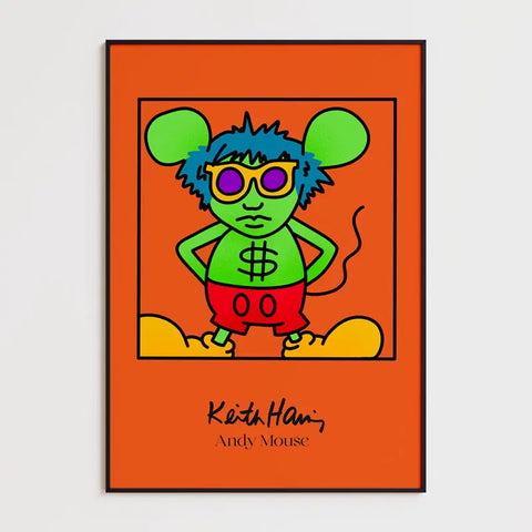 Affiche et Tableau Moderne Keith Haring Andy Mouse