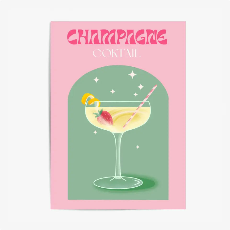 Affiche et Tableau Moderne Cocktail Champagne