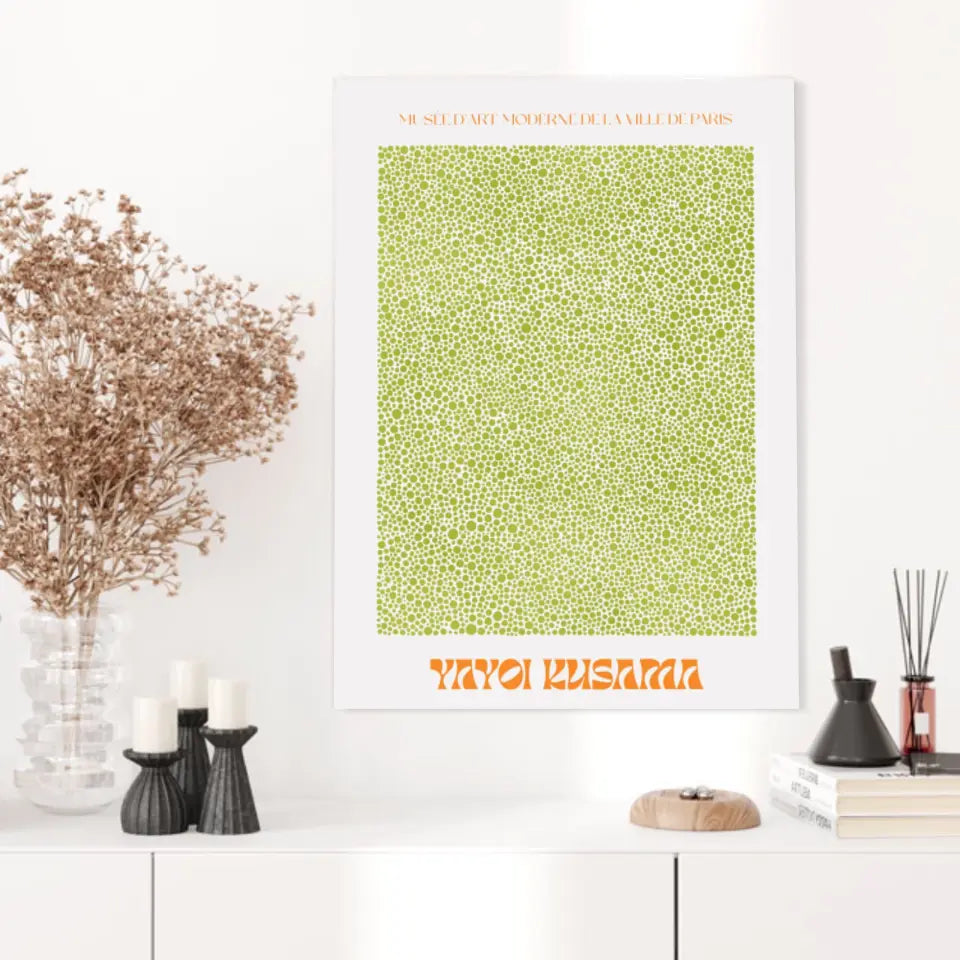 Affiche et Tableau Moderne Yayoi Kusama Points verts