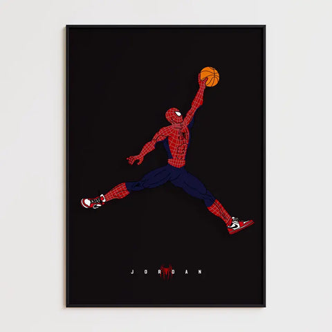 Affiche et Tableau Moderne Michael Jordan Spiderman