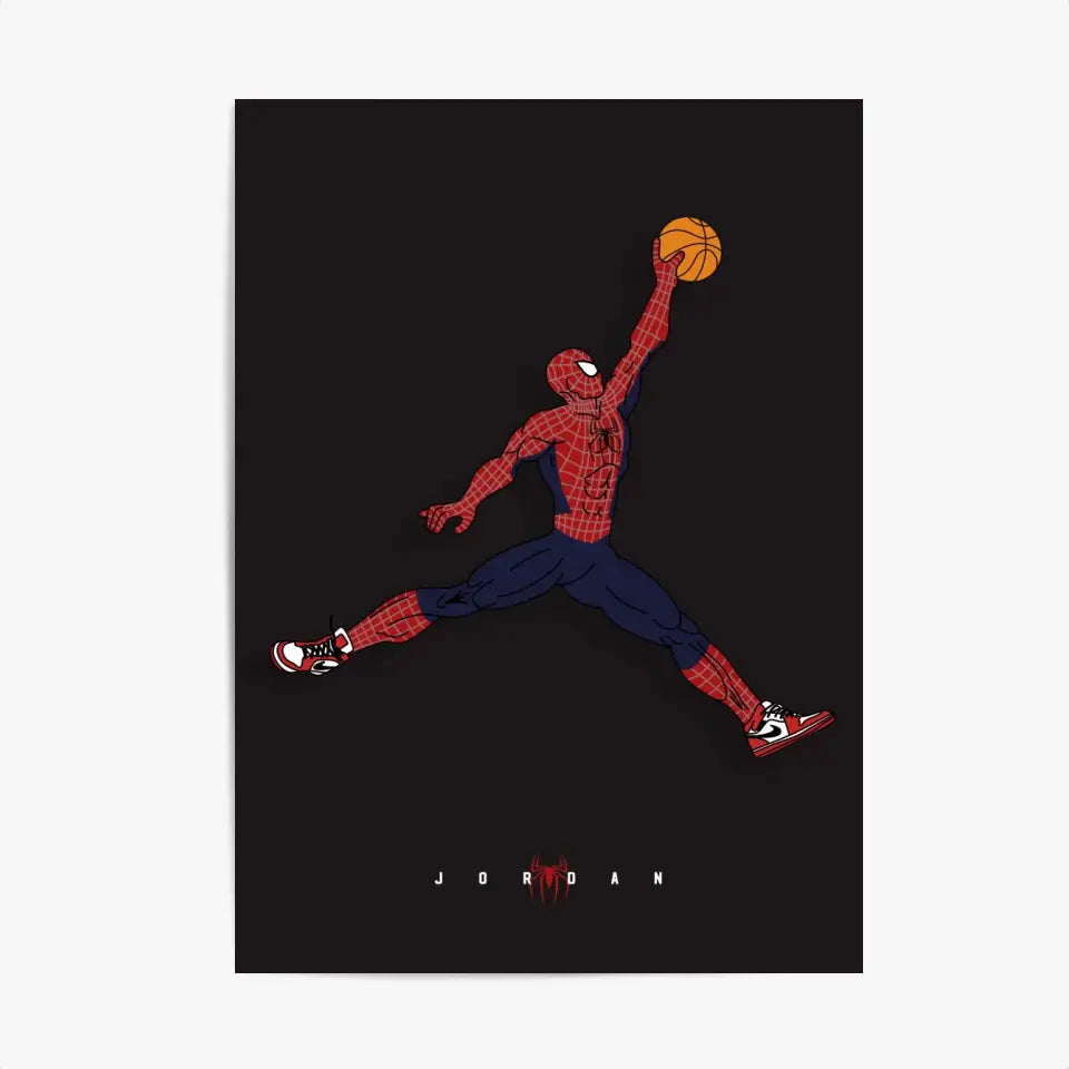 Affiche et Tableau Moderne Michael Jordan Spiderman