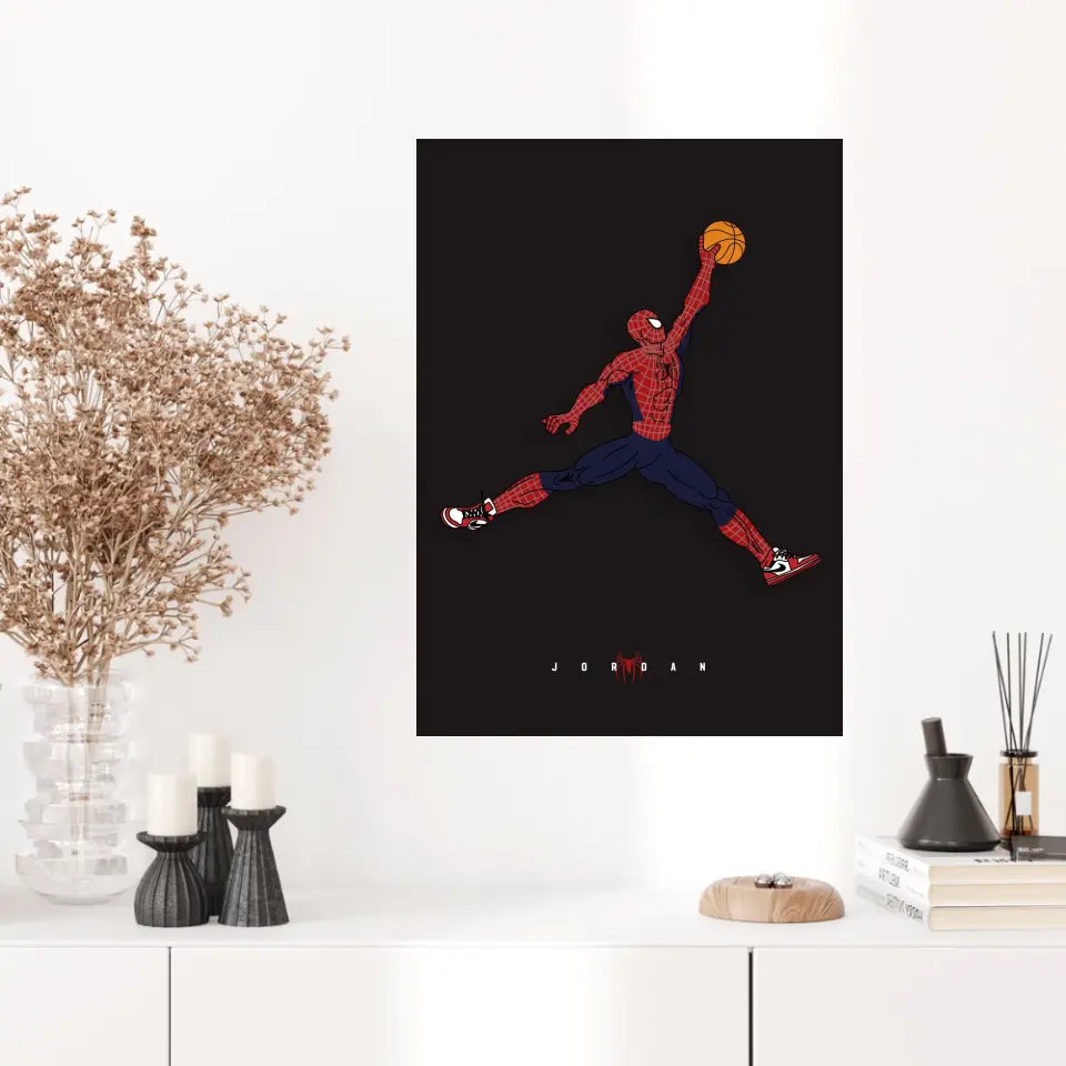 Affiche et Tableau Moderne Michael Jordan Spiderman