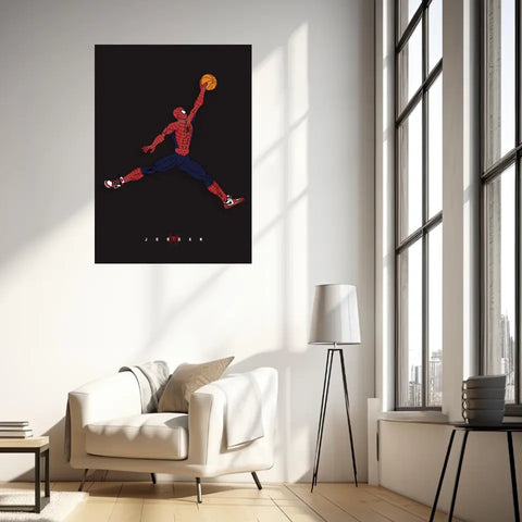 Affiche et Tableau Moderne Michael Jordan Spiderman