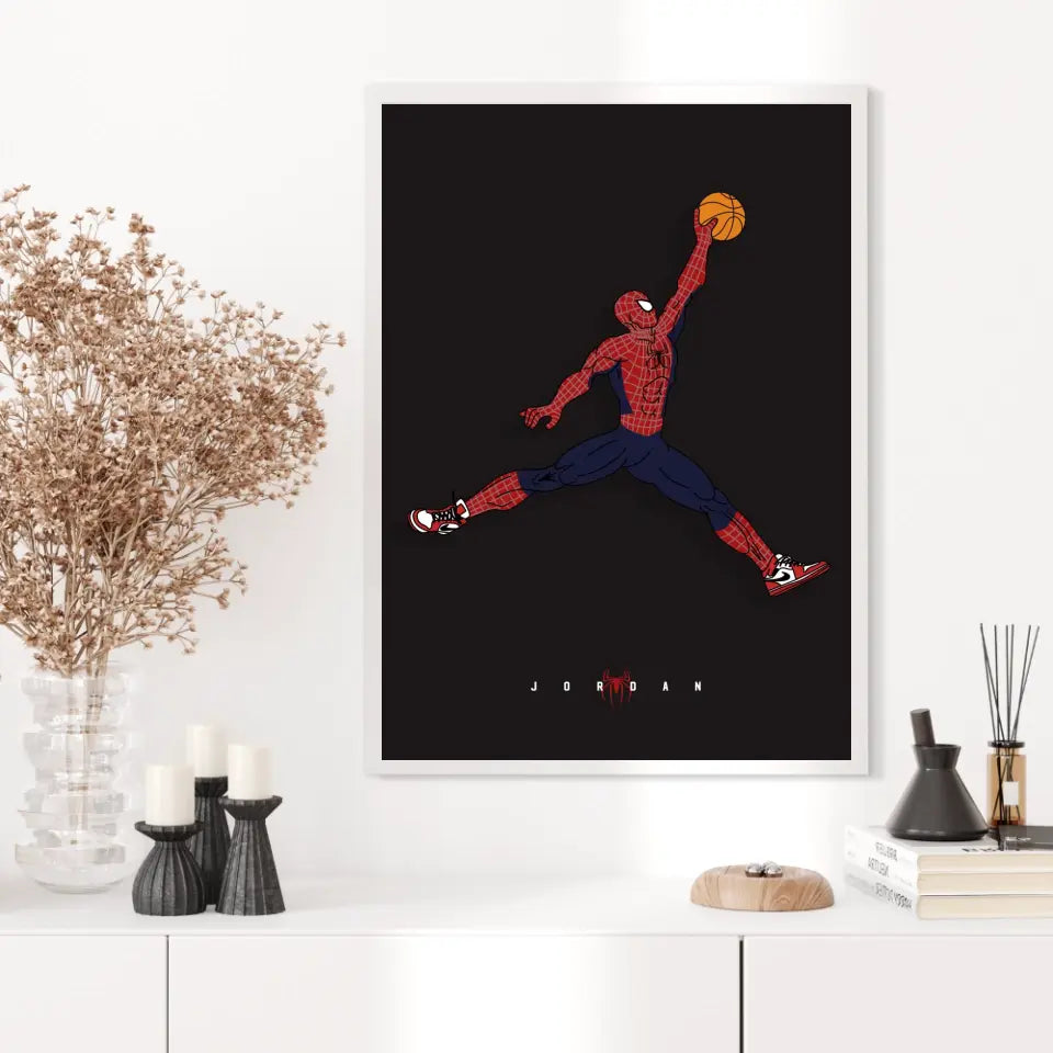 Affiche et Tableau Moderne Michael Jordan Spiderman