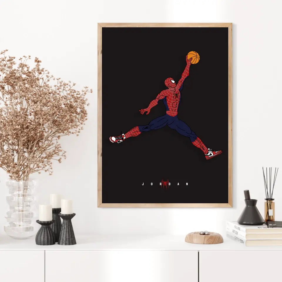 Affiche et Tableau Moderne Michael Jordan Spiderman