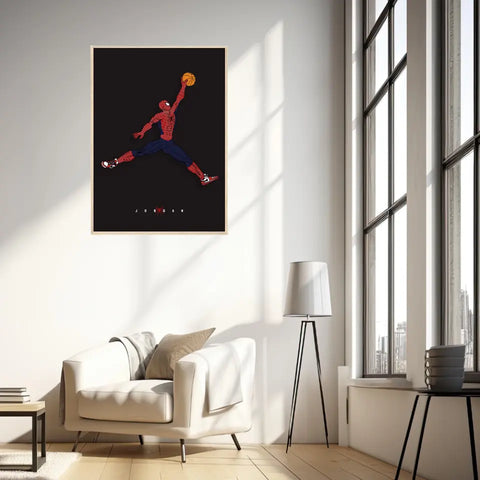 Affiche et Tableau Moderne Michael Jordan Spiderman