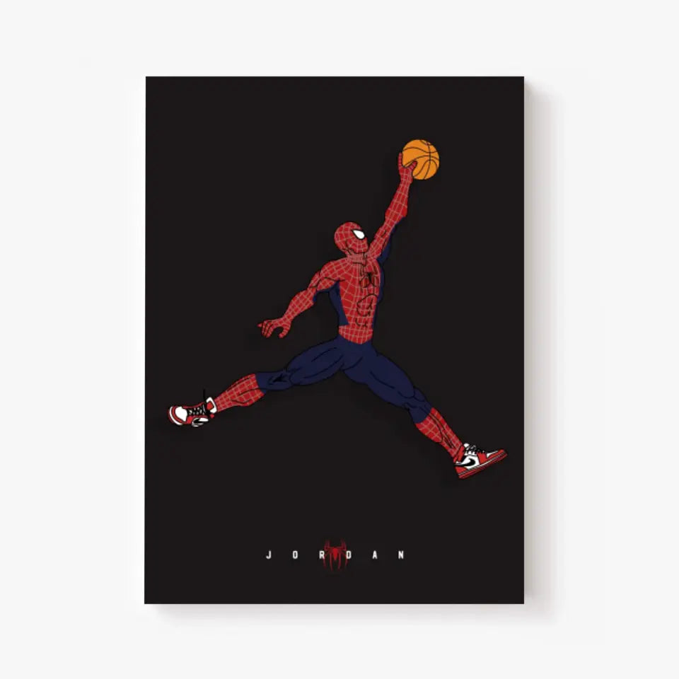 Affiche et Tableau Moderne Michael Jordan Spiderman