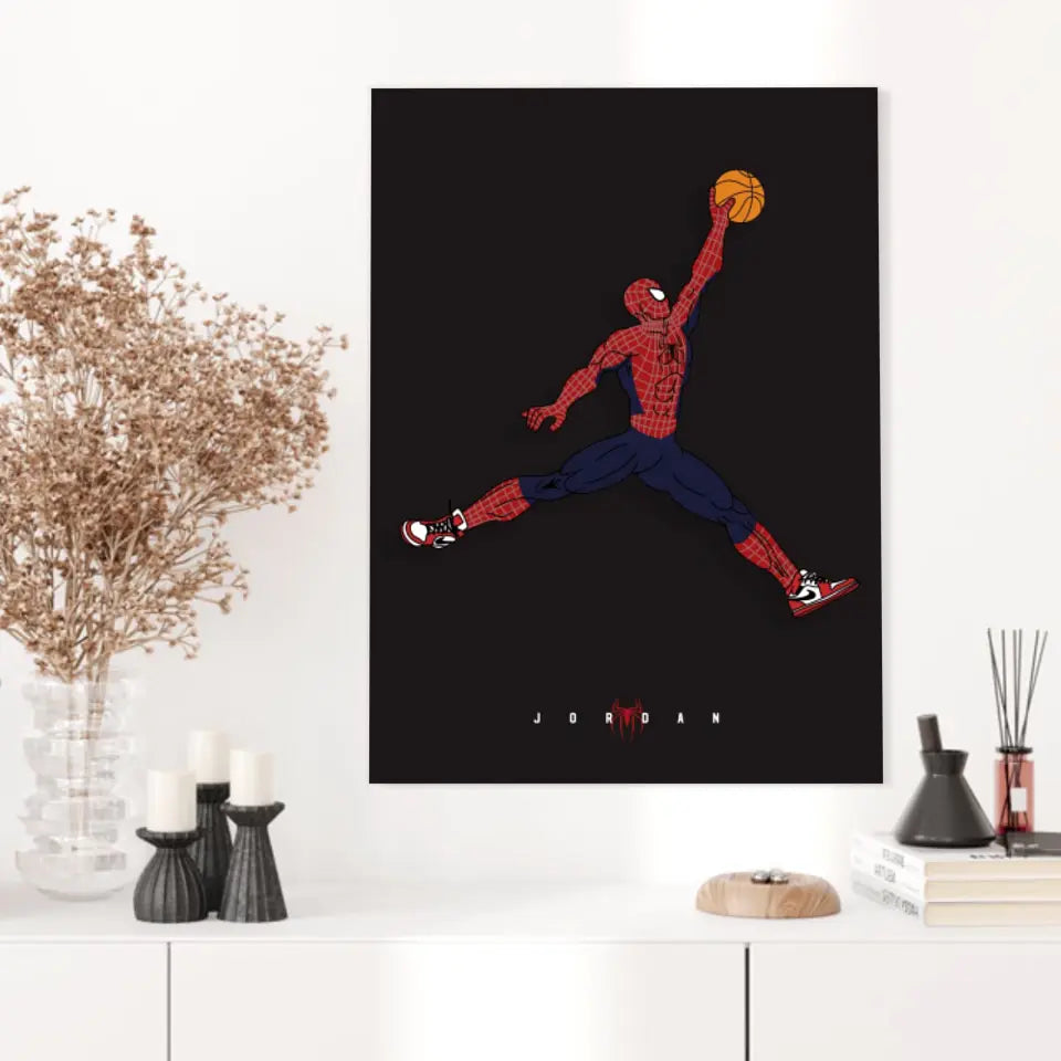 Affiche et Tableau Moderne Michael Jordan Spiderman