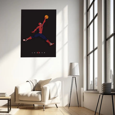 Affiche et Tableau Moderne Michael Jordan Spiderman