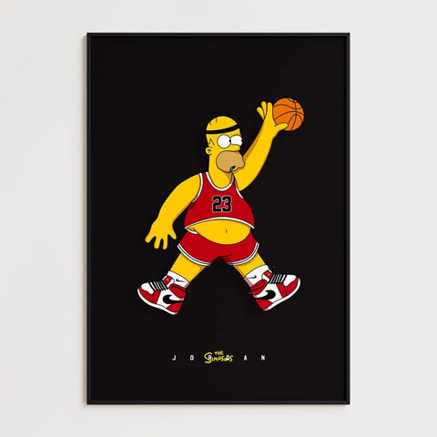 Affiche et Tableau Moderne Michael Jordan Homer Simpson