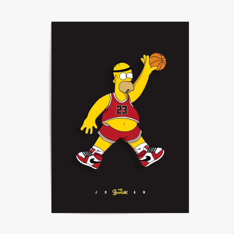 Affiche et Tableau Moderne Michael Jordan Homer Simpson