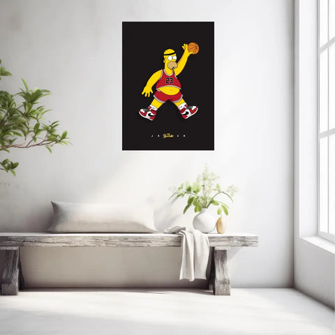 Affiche et Tableau Moderne Michael Jordan Homer Simpson