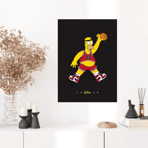 Affiche et Tableau Moderne Michael Jordan Homer Simpson