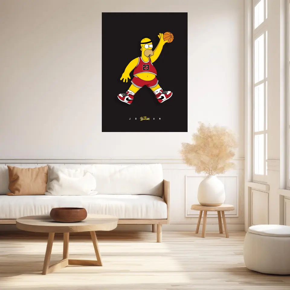 Affiche et Tableau Moderne Michael Jordan Homer Simpson