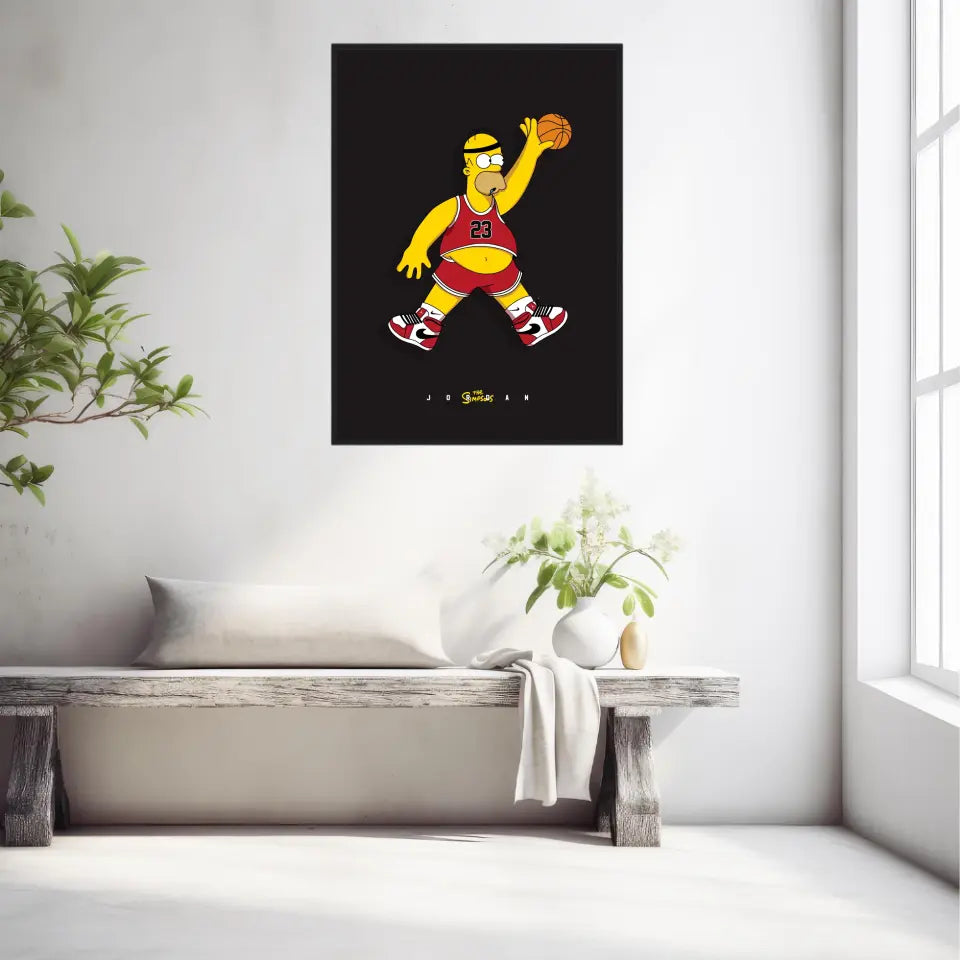 Affiche et Tableau Moderne Michael Jordan Homer Simpson