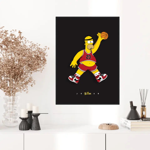 Affiche et Tableau Moderne Michael Jordan Homer Simpson