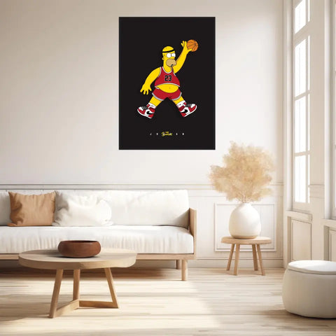 Affiche et Tableau Moderne Michael Jordan Homer Simpson