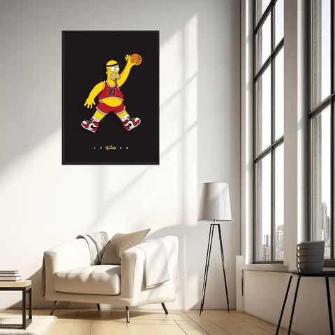 Affiche et Tableau Moderne Michael Jordan Homer Simpson