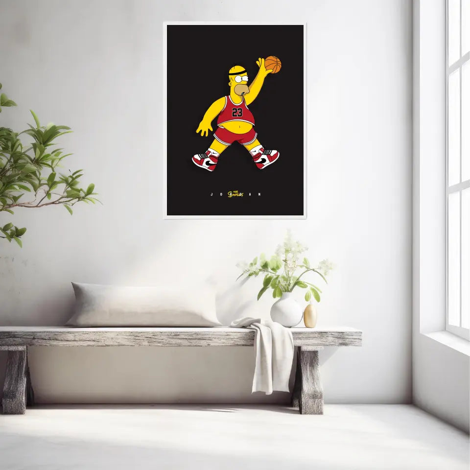 Affiche et Tableau Moderne Michael Jordan Homer Simpson