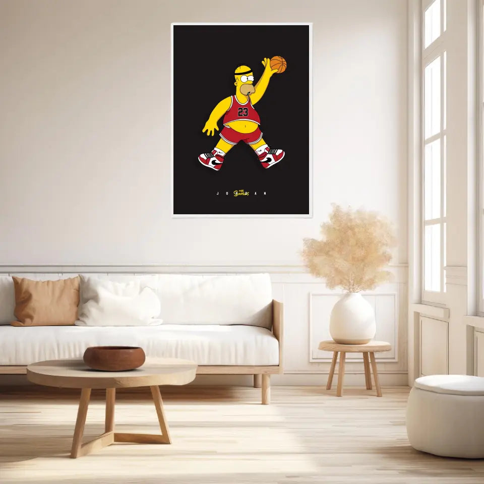 Affiche et Tableau Moderne Michael Jordan Homer Simpson