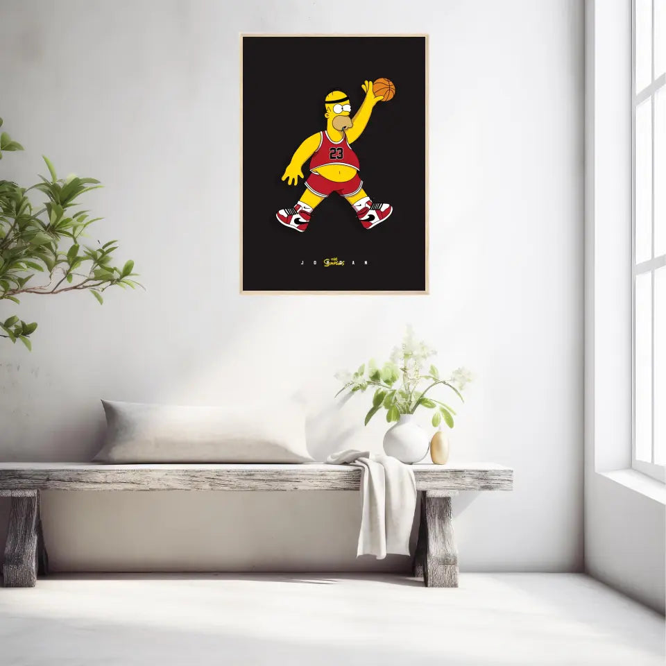 Affiche et Tableau Moderne Michael Jordan Homer Simpson