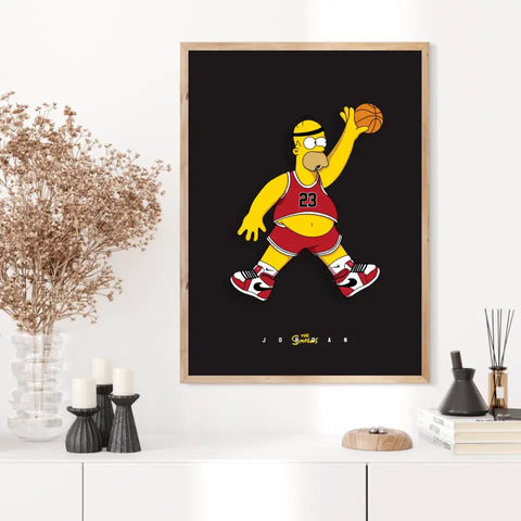 Affiche et Tableau Moderne Michael Jordan Homer Simpson