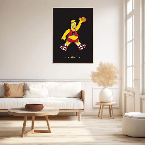 Affiche et Tableau Moderne Michael Jordan Homer Simpson