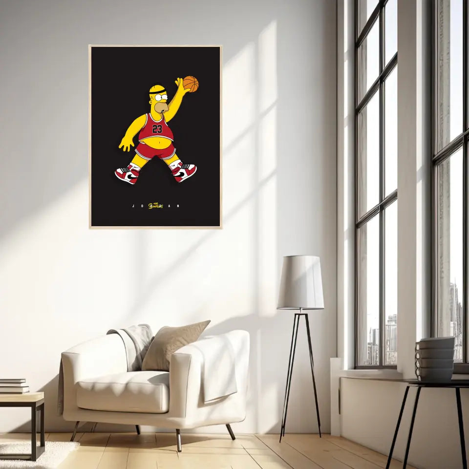 Affiche et Tableau Moderne Michael Jordan Homer Simpson