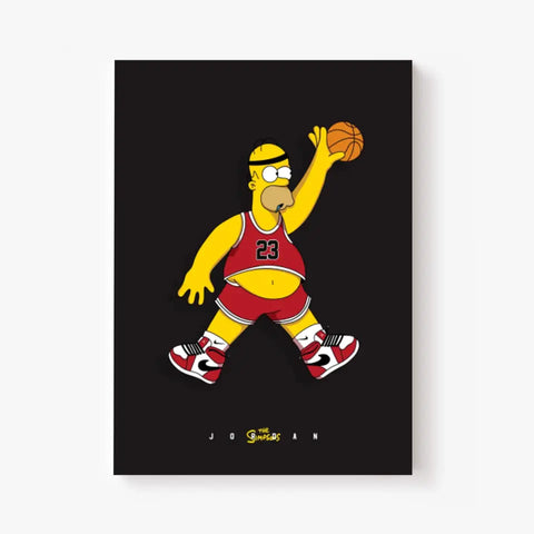 Affiche et Tableau Moderne Michael Jordan Homer Simpson