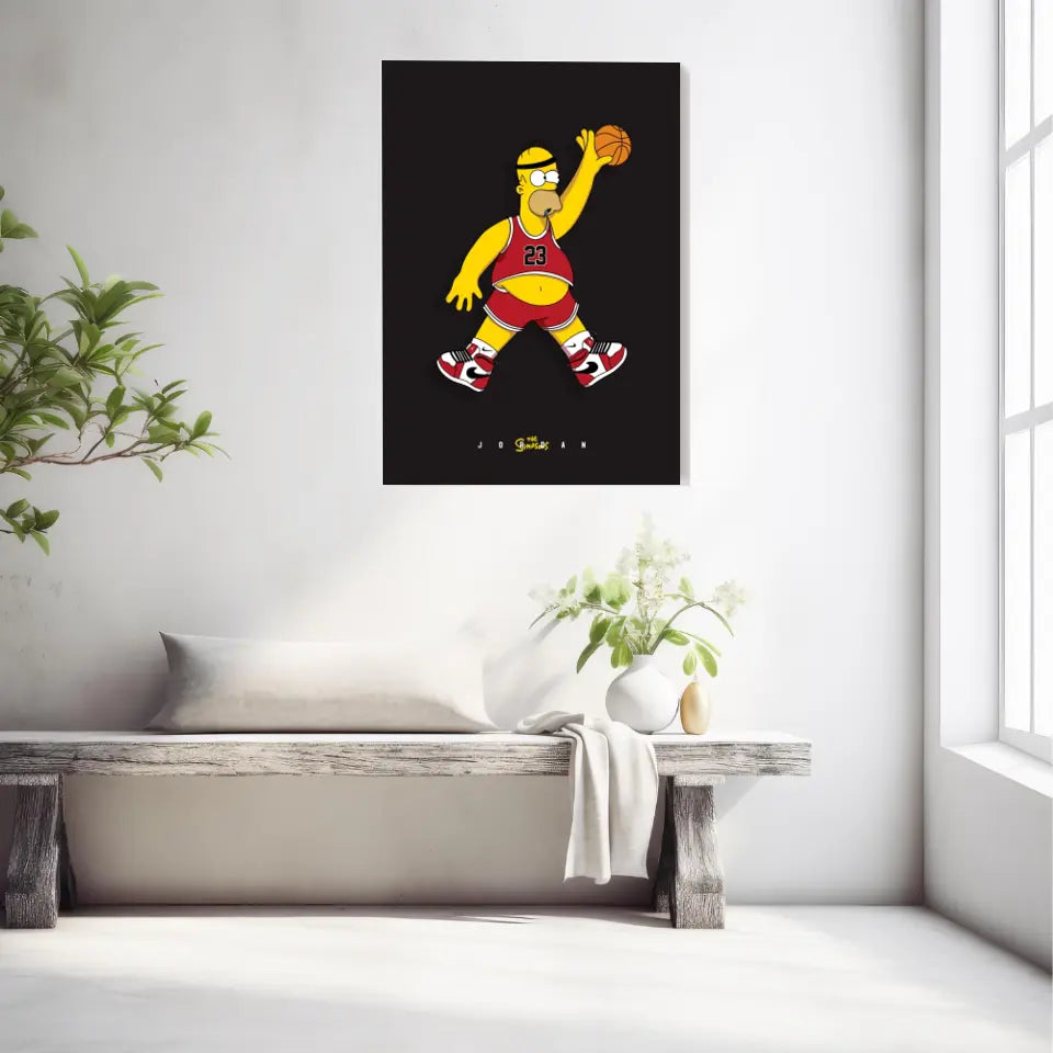 Affiche et Tableau Moderne Michael Jordan Homer Simpson